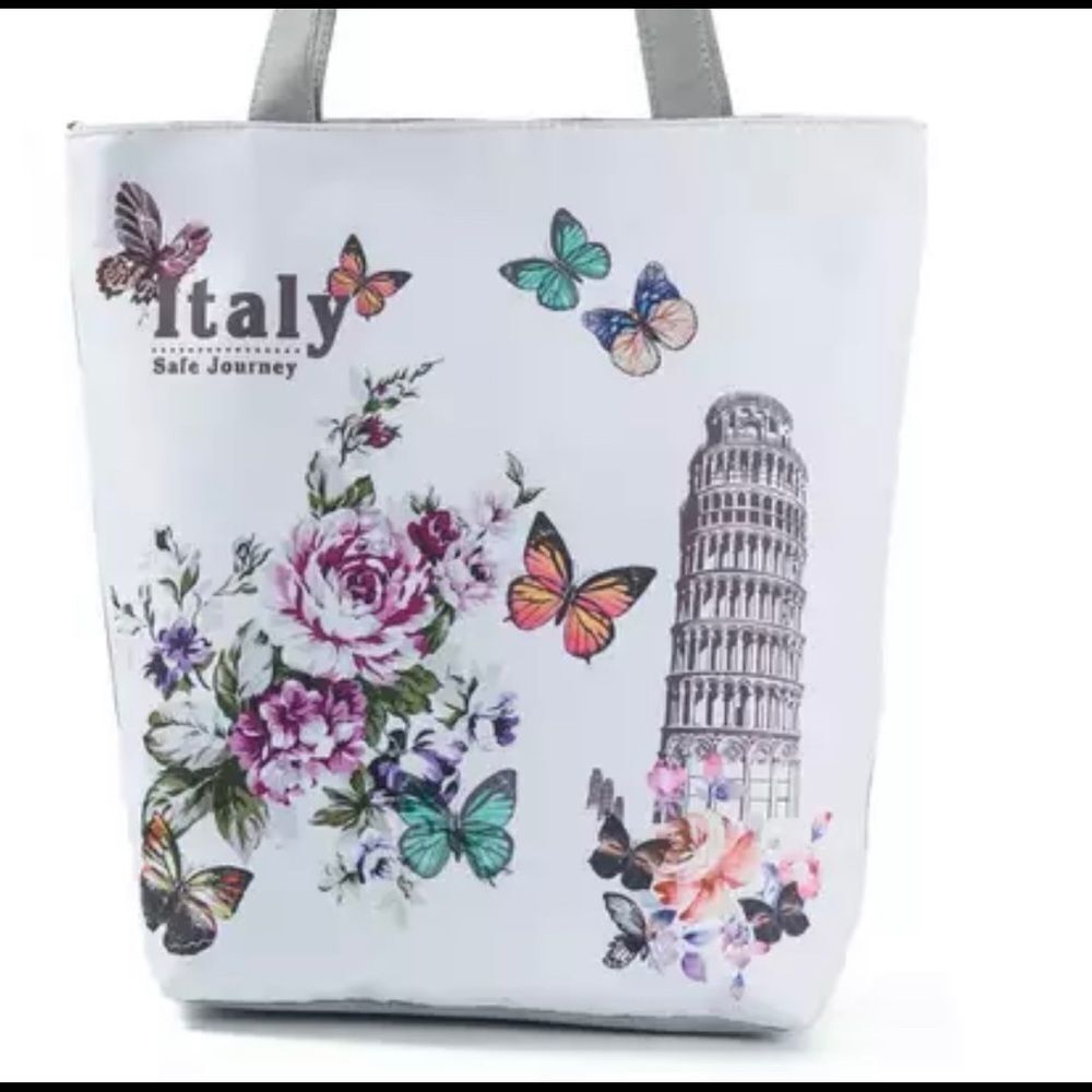 ‎ITALY ZIP TOP TOTE BAG
